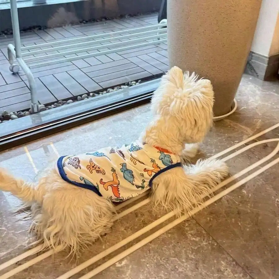 Dog Clothes Puppy Cute Dinosaur Pet Shirt Dog Vest Clothes Doggie Shirts Small Dogs Teacup Chihuahua Yorkie Dino Vest, Medium
