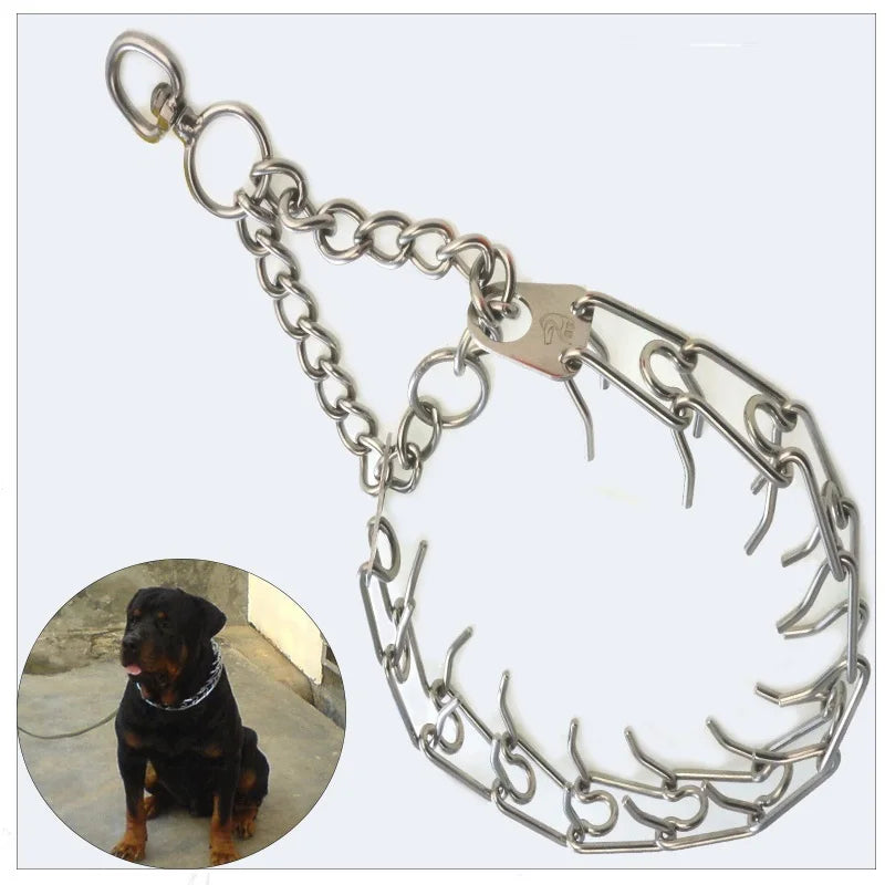 45/50/55/60cm Adjustable Dog Training Collar Chain Pet Supply Metal Steel Prong Pinch Choke Professional Dog Training Supplies