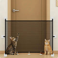 Mesh Pet Barrier Panel Black Frame Rectangular Mesh Gate Panel Indoor Pet Divider Sturdy Dog Fence Panels Long-Lasting