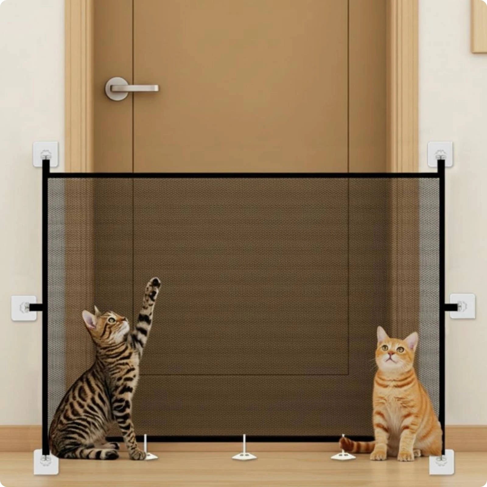 Mesh Pet Barrier Panel Black Frame Rectangular Mesh Gate Panel Indoor Pet Divider Sturdy Dog Fence Panels Long-Lasting