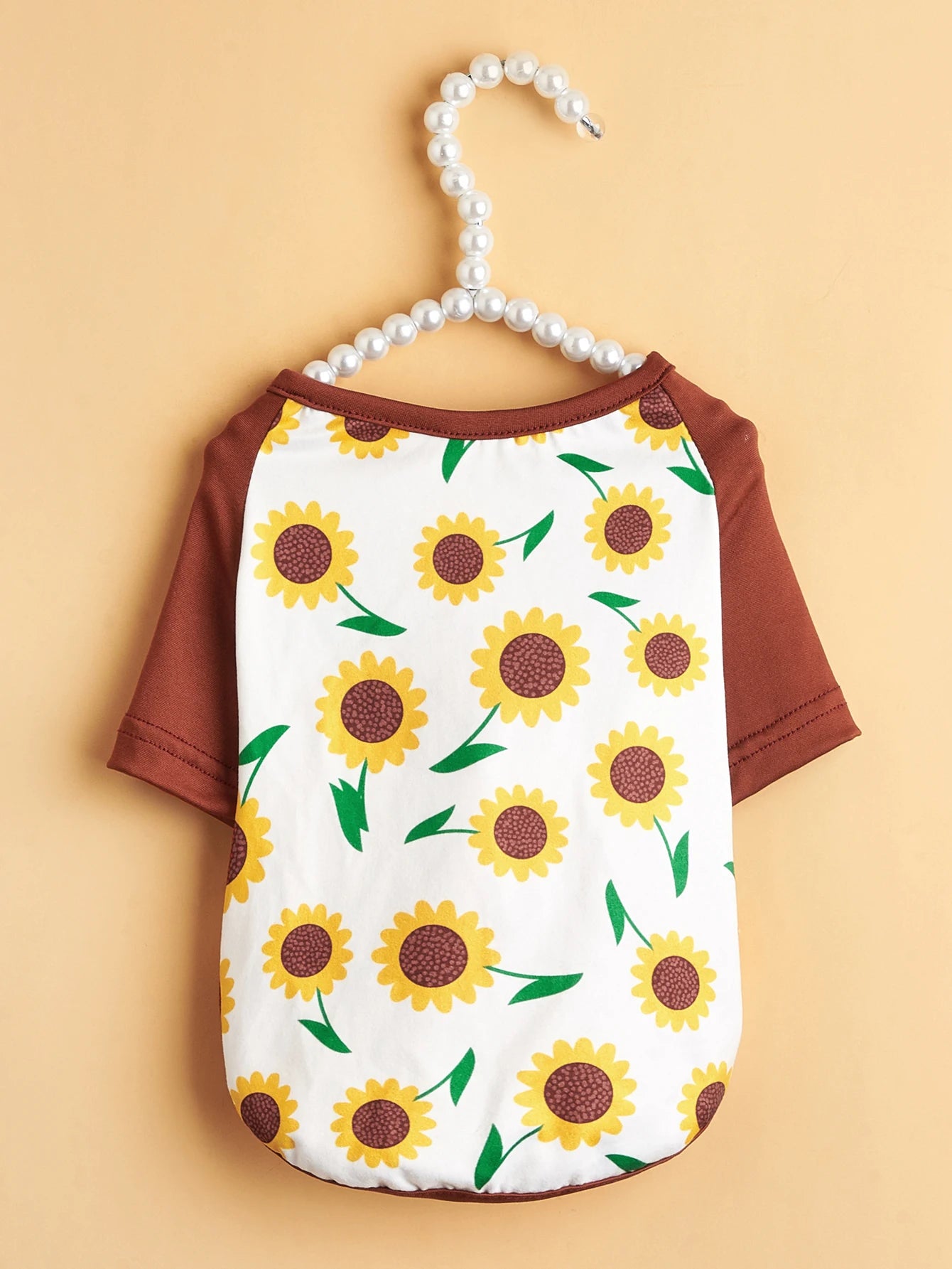 Dog T-Shirts with Sunflower/Fox-Tree Prints, Trendy Daily Puppy Clothes Attire for Small Dogs Cats Outdoor Costume Party Outfits