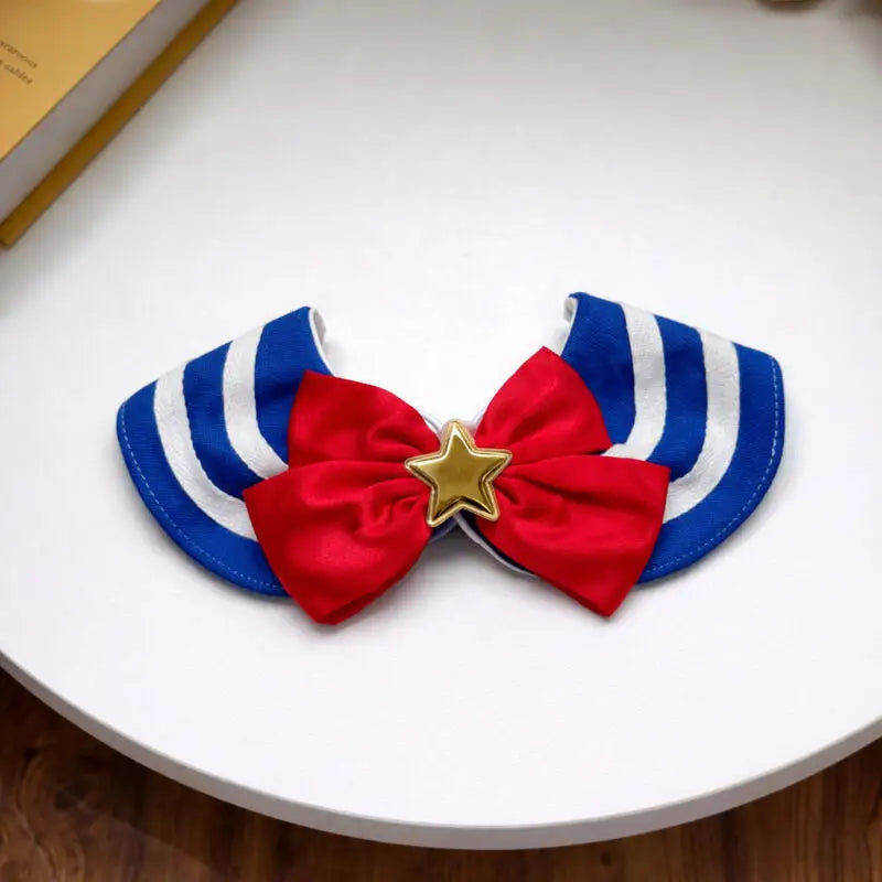 Kawaii Pet Bib Clothes Sailor Moon Anime Creation Surroundings College Style Dogs and Cats Weighing Less Than 25Kg Pet Unisex