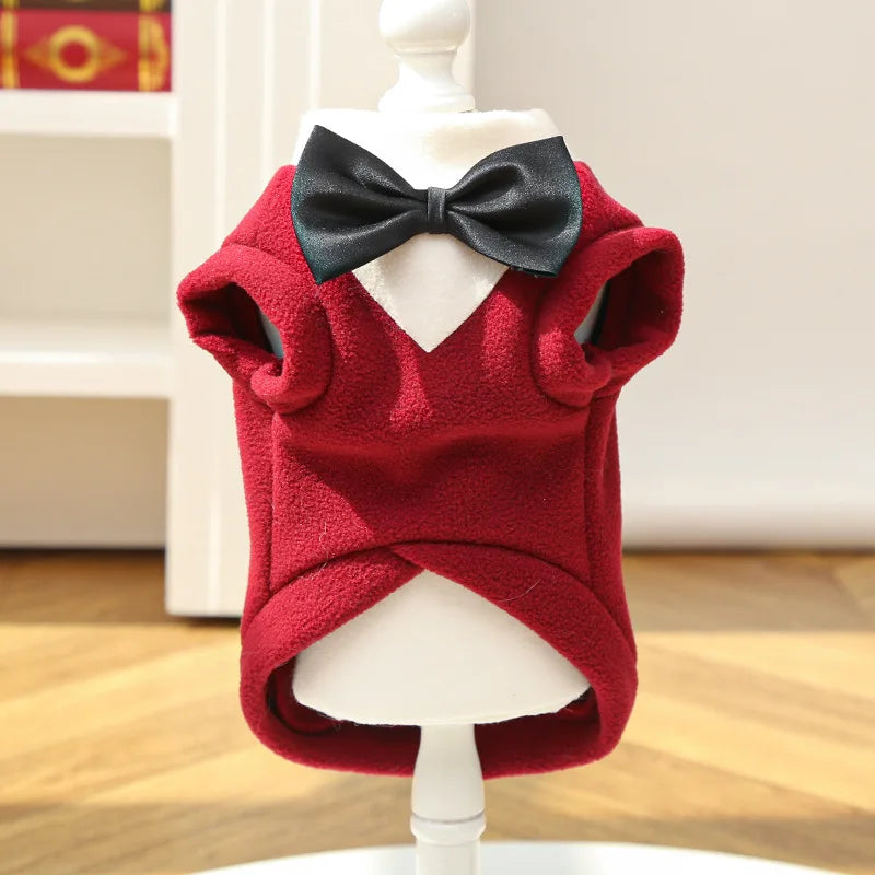 Elegant Pet Tuxedo for Small Dogs Cats Wedding Party Suit with Bow Tie Formal Outfit Dog Clothes Costume