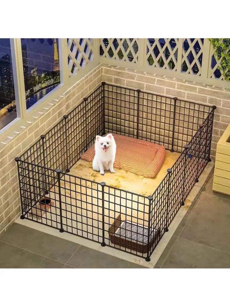 Indoor Dog Fence Cage Teddy Style Small Dog Pet Fence Doggy Yard Home Use Chihuahua Puppy Kennel Barrier Gate for Canines
