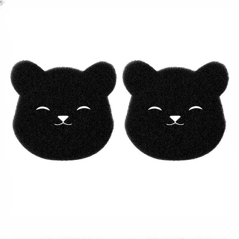 2 /4 Sets Of Household Pet Hair Remover, Machine Washed Bear Sticky Sponge, Reusable, Suitable For Washing Machine, Dryer, Black