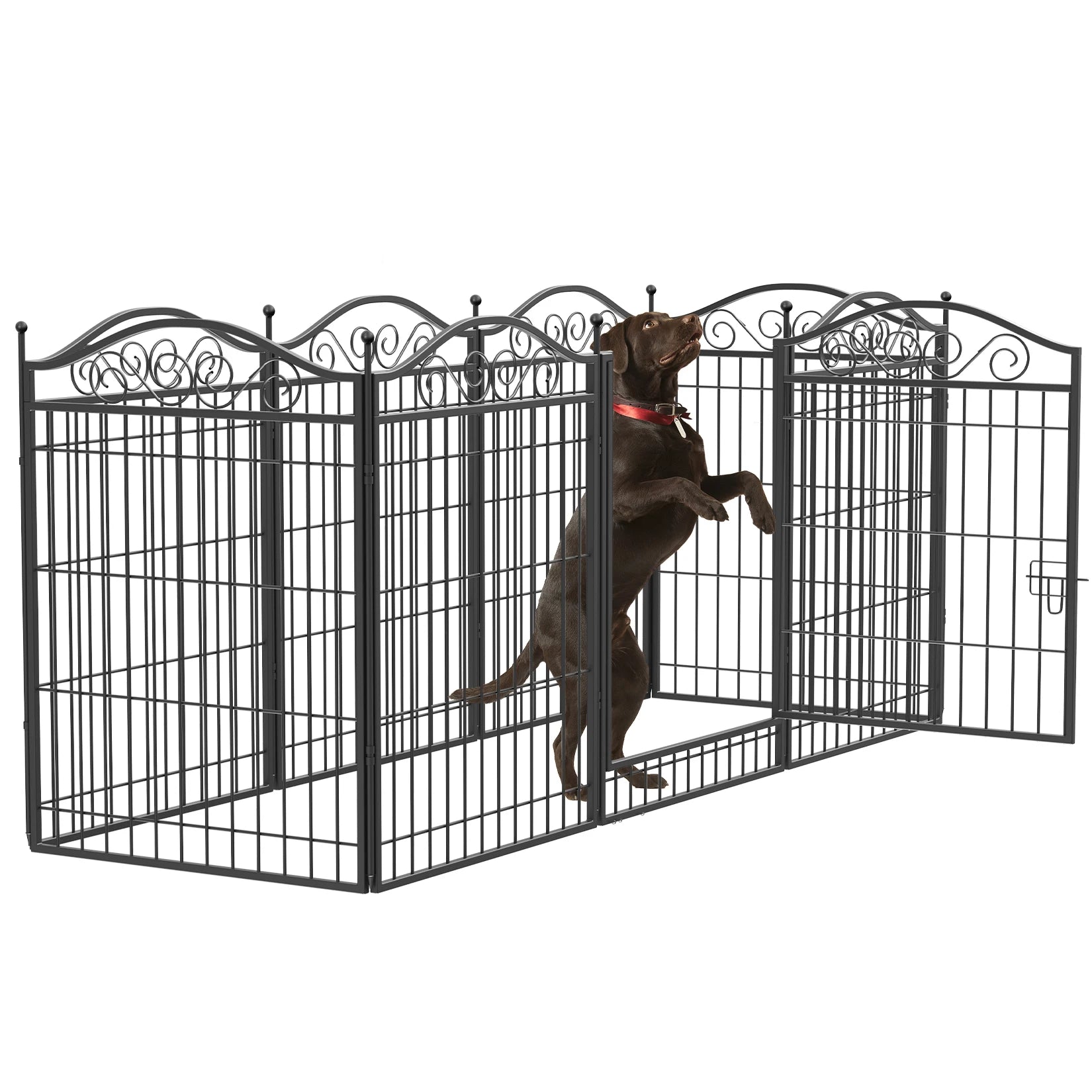 Heavy Duty Foldable Metal Dog Playpen 8 Panel Pet Kennel Fence with Gate for Indoor Outdoor Use Puppy Kitten Small Animal