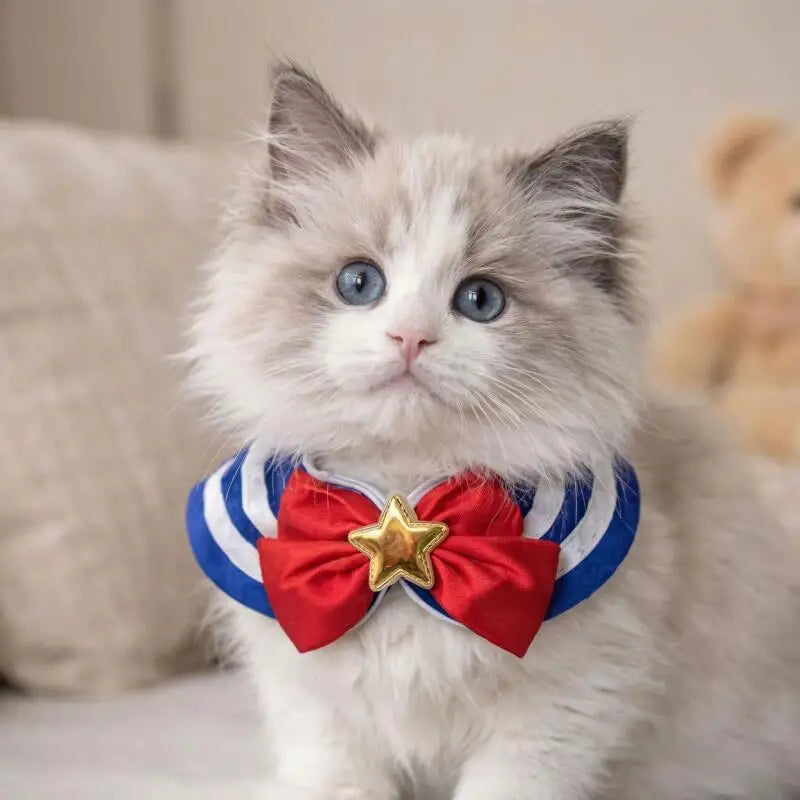 Kawaii Pet Bib Clothes Sailor Moon Anime Creation Surroundings College Style Dogs and Cats Weighing Less Than 25Kg Pet Unisex