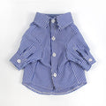 Summer Autumn Pet Clothes Blue Striped Long Sleeved Shirt Puppy Slimming Clothes Fashionable Small And Medium-Sized Dog Clothing