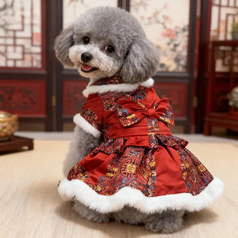 New New Year's Tang style Big Dog Clothes Autumn/Winter Clothes