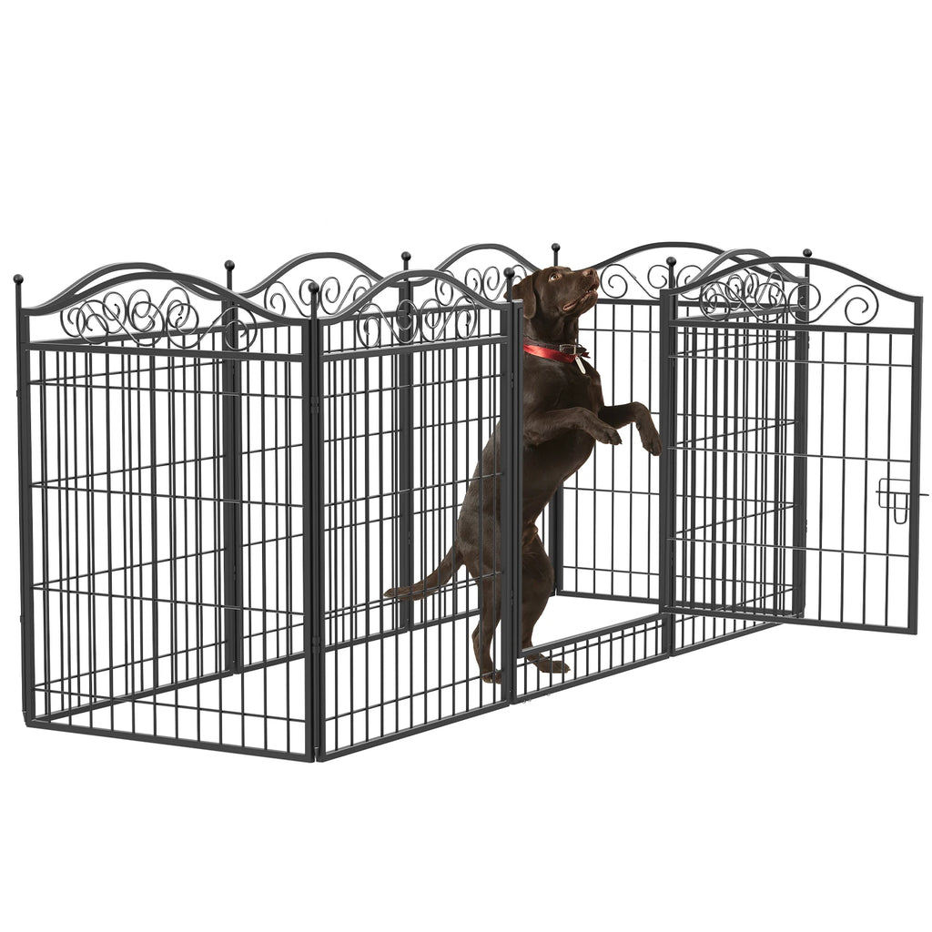Heavy Duty Foldable Metal Dog Playpen 8 Panel Pet Kennel Fence with Gate for Indoor Outdoor Use Puppy Kitten Small Animal