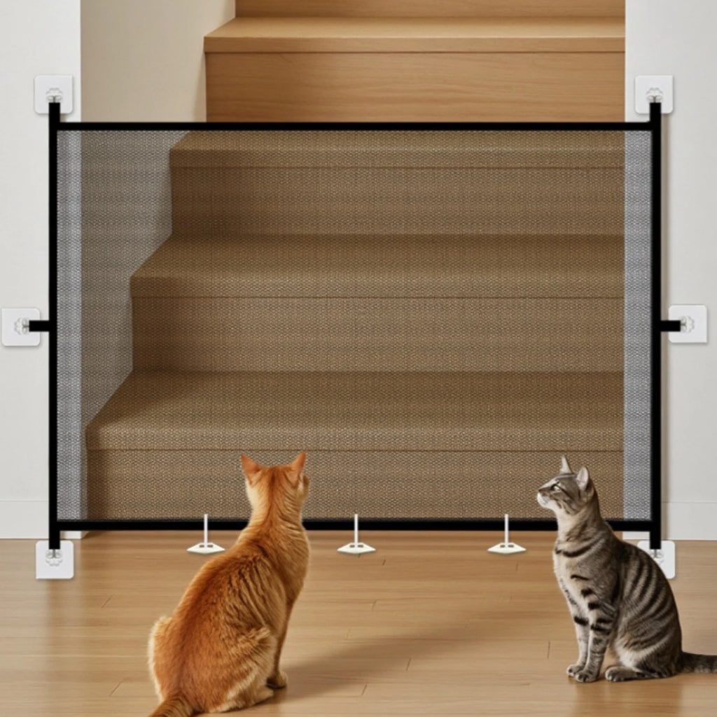 Mesh Pet Barrier Panel Black Frame Rectangular Mesh Gate Panel Indoor Pet Divider Sturdy Dog Fence Panels Long-Lasting