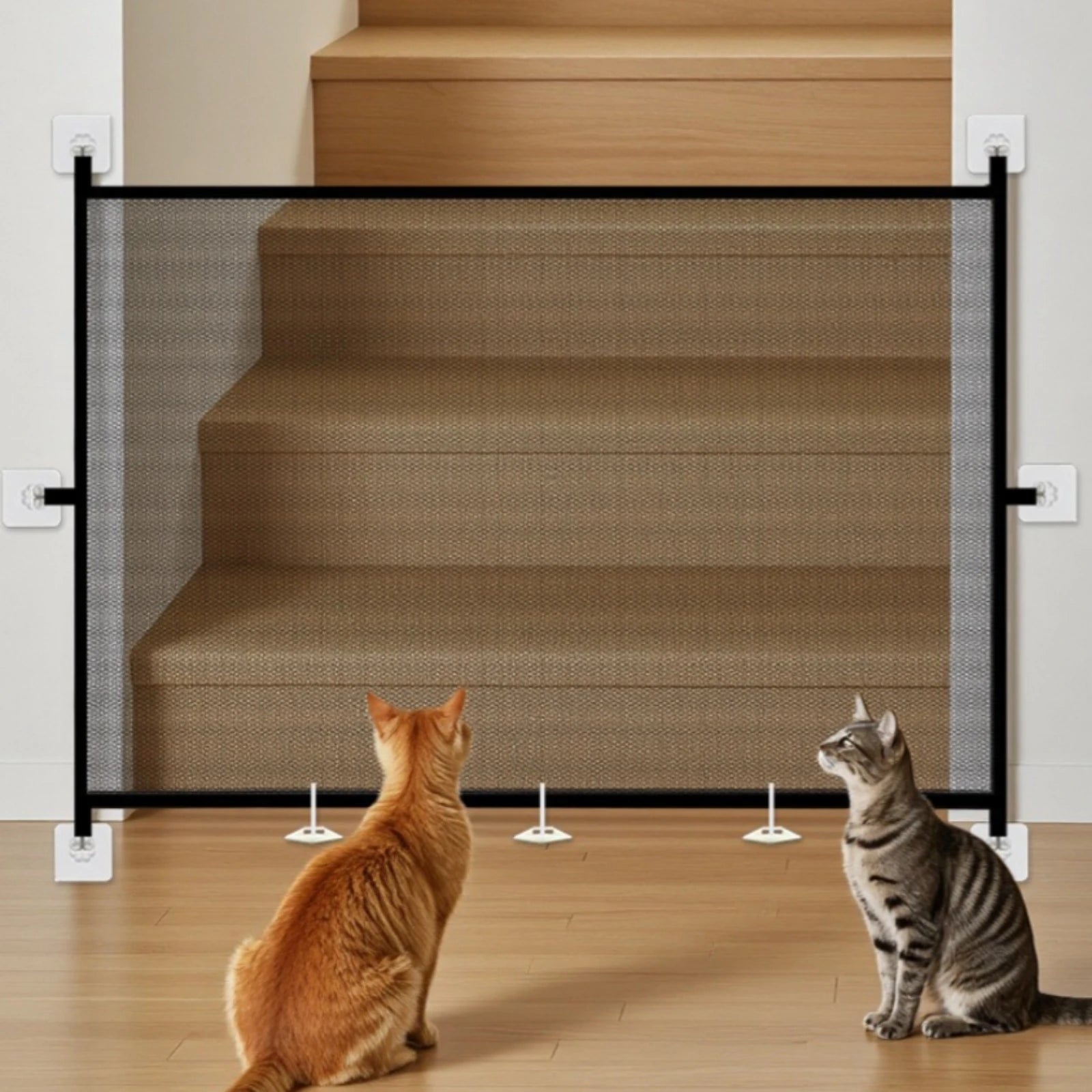 Mesh Pet Barrier Panel Black Frame Rectangular Mesh Gate Panel Indoor Pet Divider Sturdy Dog Fence Panels Long-Lasting