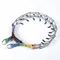 Adjustable Prong Pinch Training Collar Stainless Steel No Pull Metal Dog Choker Chain Quick Release Buckle Comfort Rubber Tips