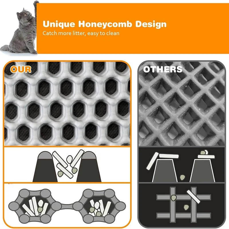 Large Size Cat Litter Mat Waterproof Pet Toilet Cat Litter Trapping Mat Non Slip Double Layer Cats Litter Box Pad Pet Product